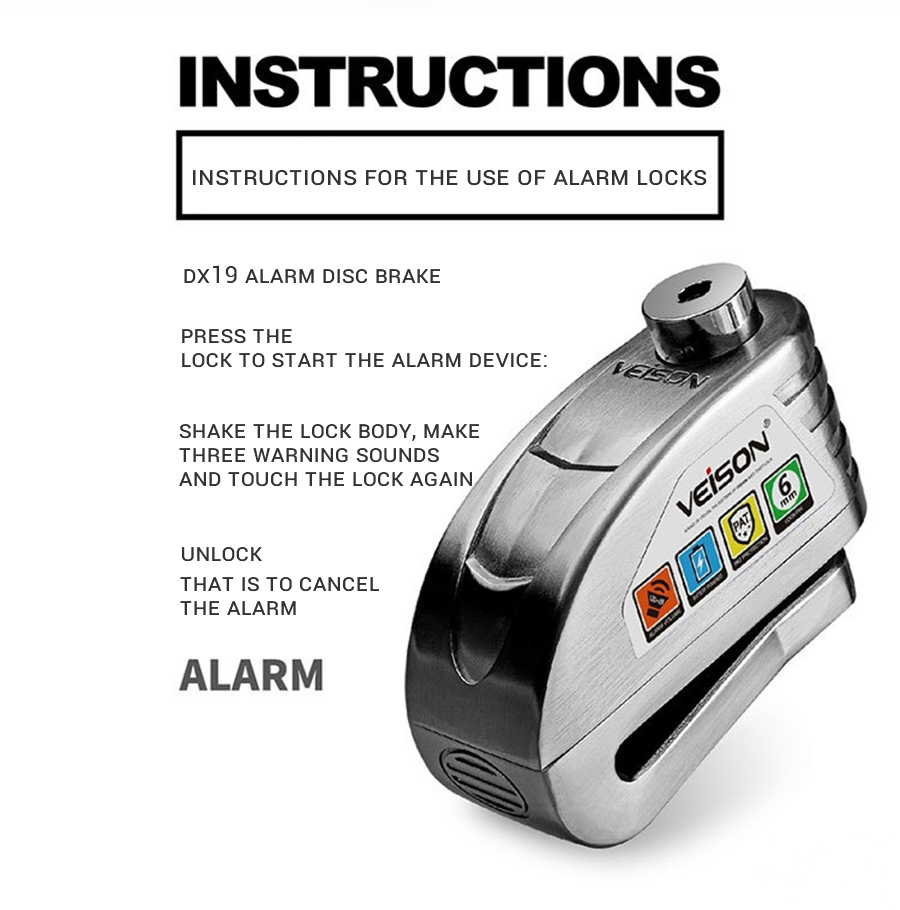 Serrure d'alarme de Moto, verr - Disc Lock Brake avis et prix